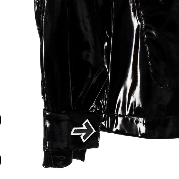 Off-White Glossy Velvet-Trimmed Track Jacket - Picture 8 of 14